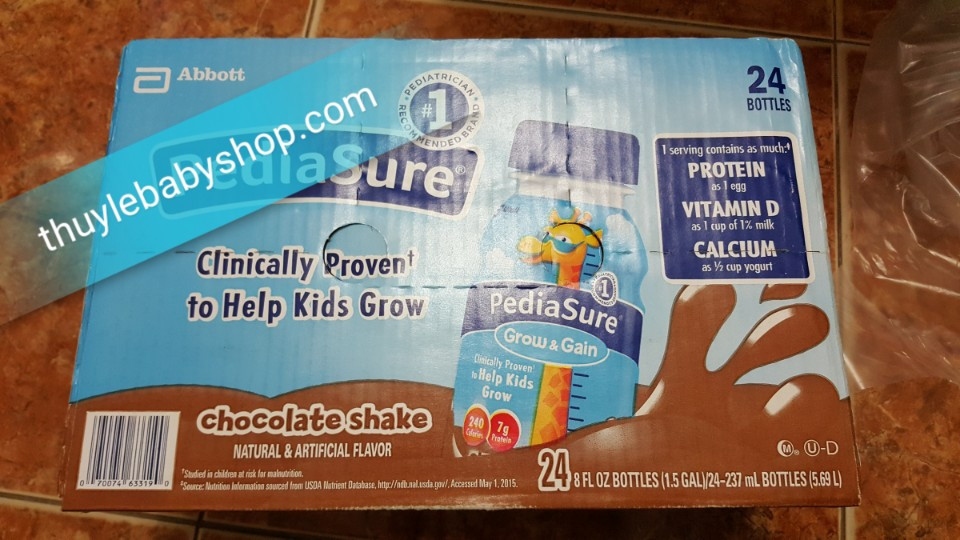 Thùng 24 chai 237ml Sữa nước Pediasure Grow and Gain Mỹ hương vị socola